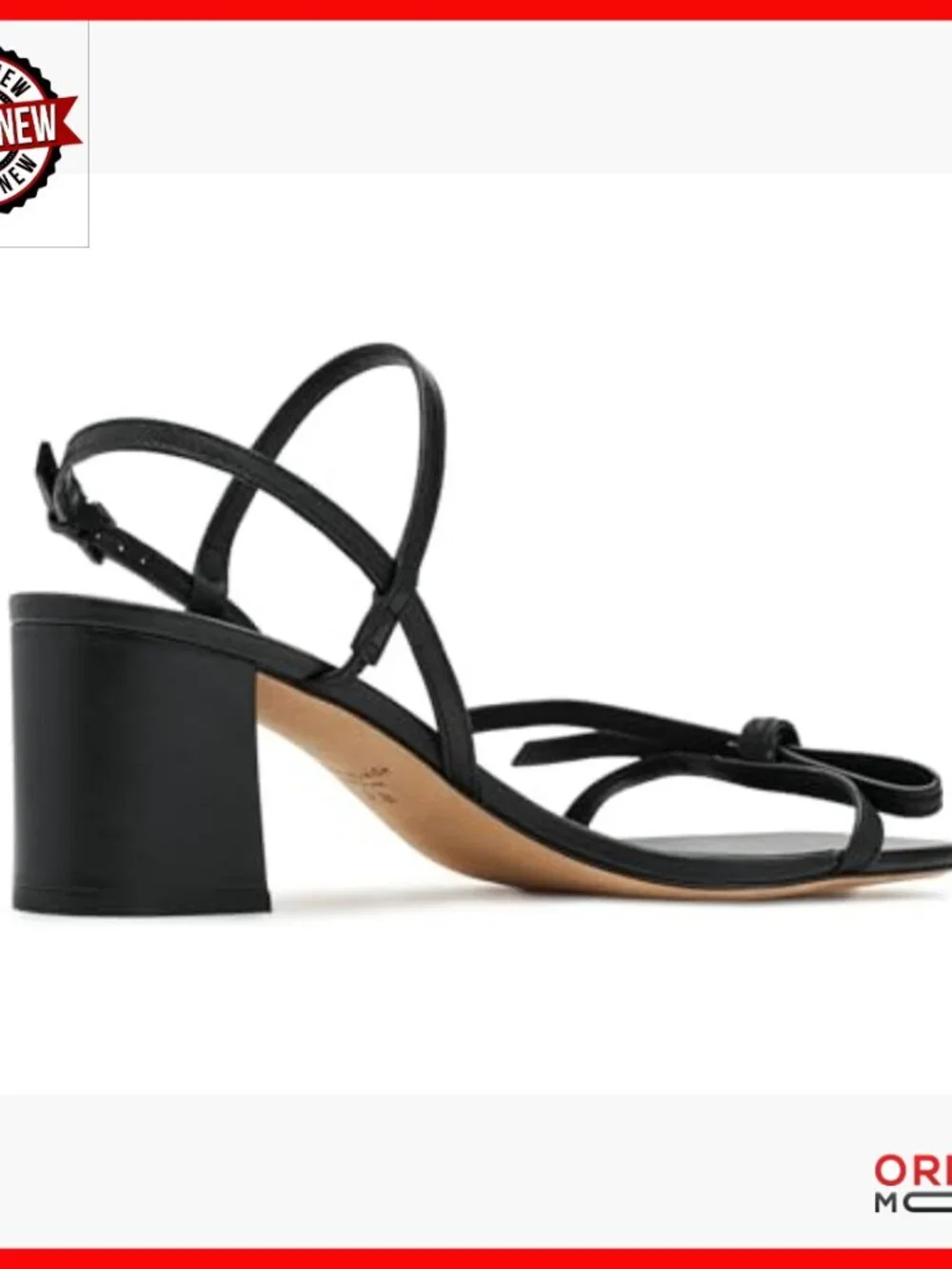 Smooth Leather Block Heel Sandals, Women's Size, Heeled